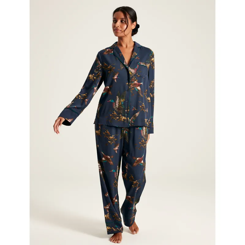 Joules Alma Nightwear Set - Navy Bird Print-1